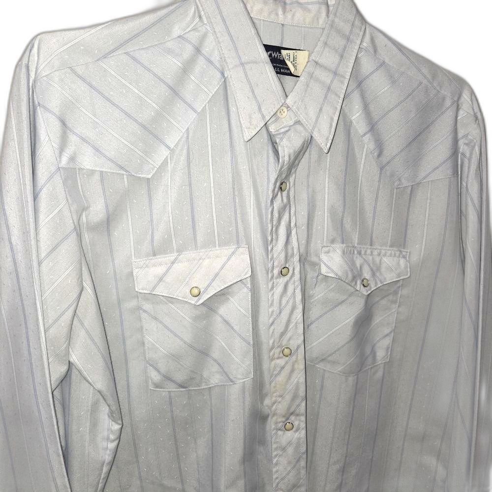 Vintage Wrangler Men Sz LT Blue Plaid Pearl Snap Western Shirt Coastal Cowboy